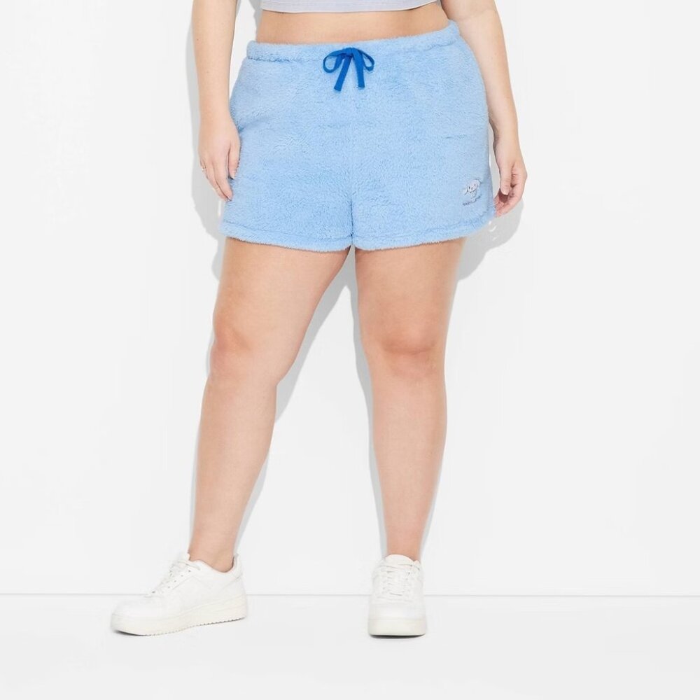 Cinnamoroll by Sanrio Womens Plus Size 1X Woobie Graphic Fleece Lounge Short 445